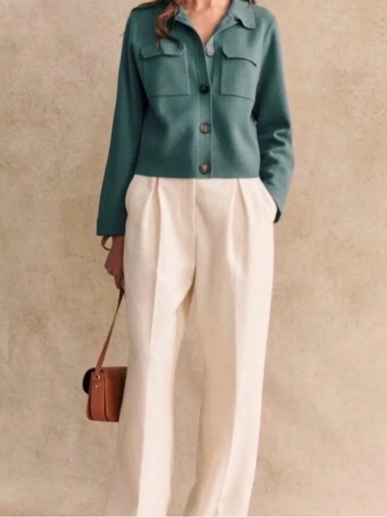Sezane Sweaters - Sezane Merino Wool Betty Cardigan Sage - Size M
